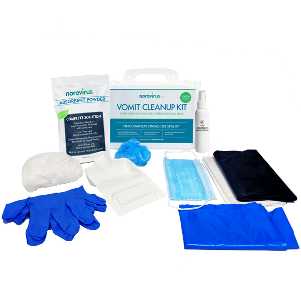 Vomitous Kit Refillable Vomit Cleanup Kit in White Plastic Case | Northfield Medical ...