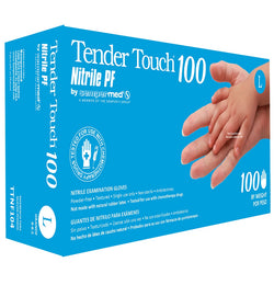 Tender Touch Nitrile Examination Gloves Power Free - 1,000 Gloves (One Case of Ten 100-count boxes)